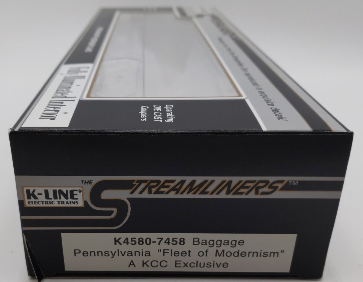K-Line K4580-7458 O PRR "Fleet of Modernism" 12.5" Streamliner Baggage Car #7458 EX/Box