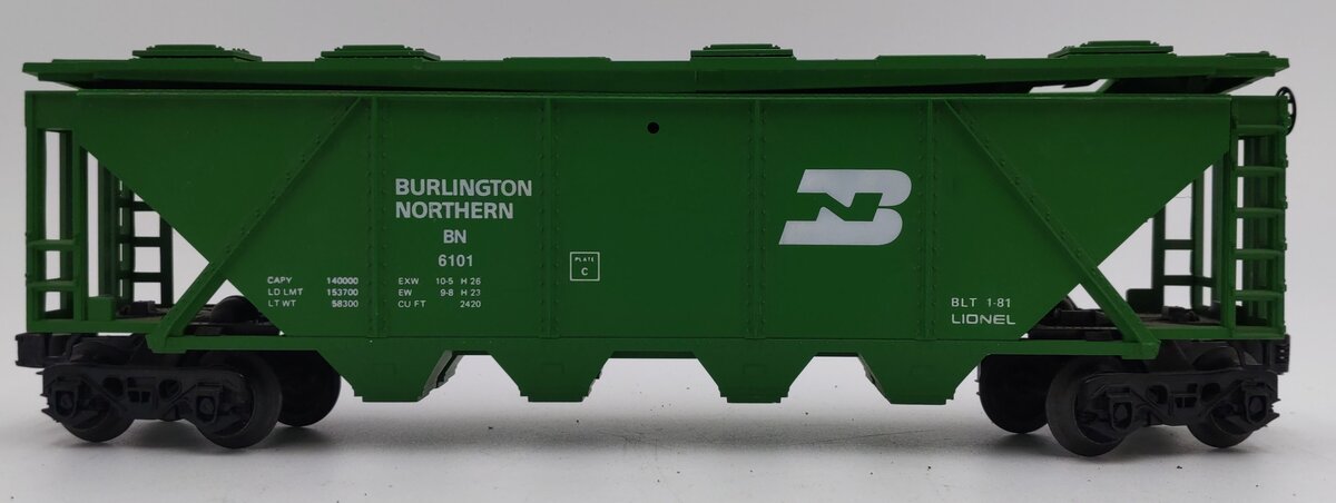 Lionel 6-6101 O Gauge Burlington Northern Covered Hopper VG