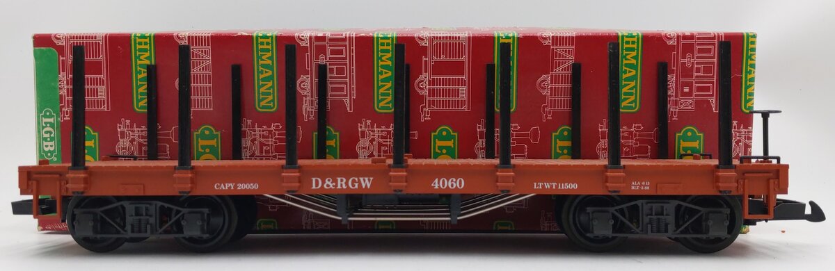 LGB 4060 Denver & Rio Grande Western Flatcar w/Stakes #4060 EX/Box