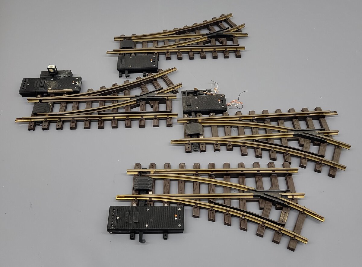 Assorted LGB G Scale Brass Left and Right Track Switches [4] VG