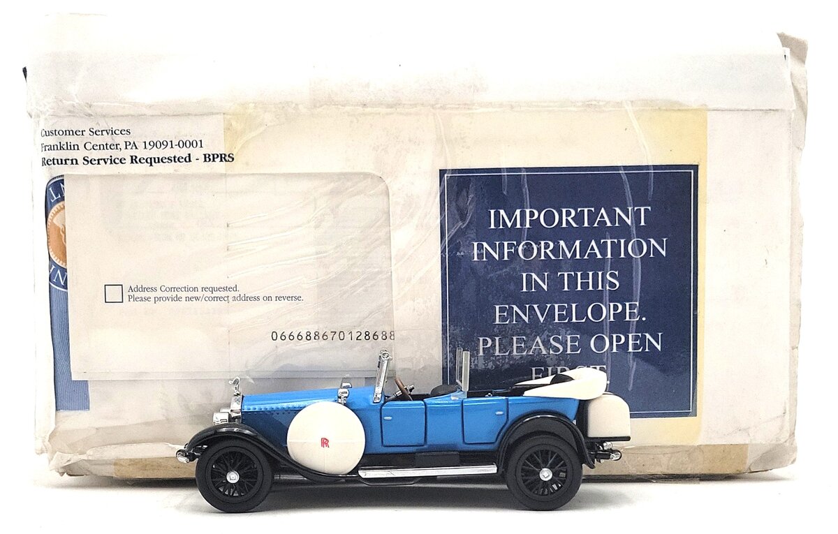 Franklin Mint B11PX43 1:43 Diecast 1922 Rolls Royce Phantom LN/Box