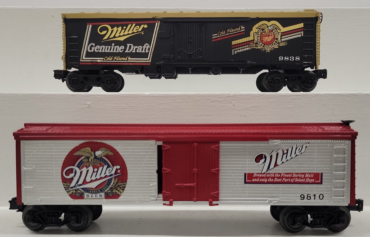 O Gauge Miller Light Beer Custom Refrigerator Cars: 9839 & 9810 [2] EX