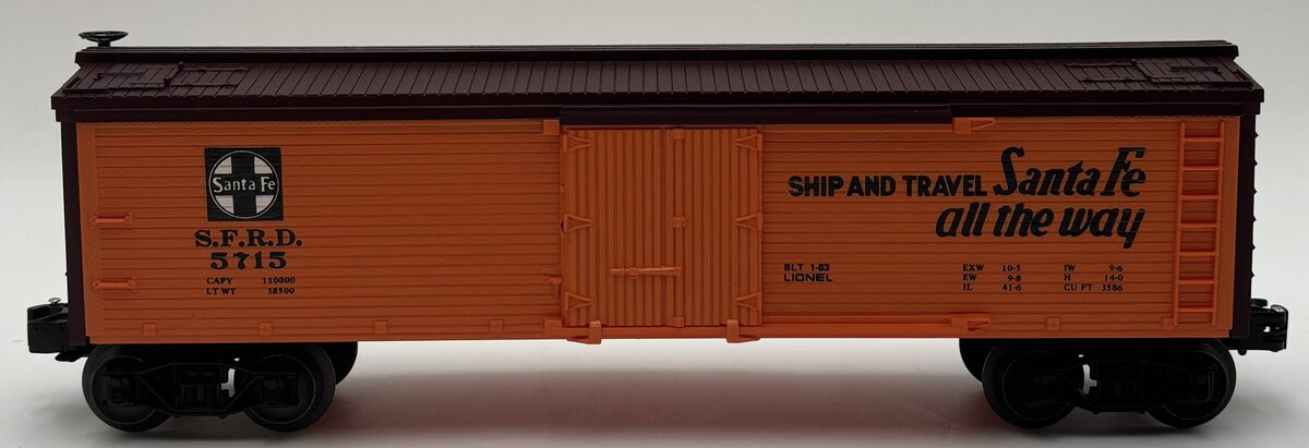 Lionel 6-5715 O Gauge Santa Fe Woodside Reefer Car LN/Box