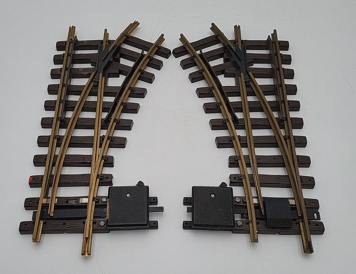 LGB G Scale Curved Right and Left Manual Track Switches [2] EX