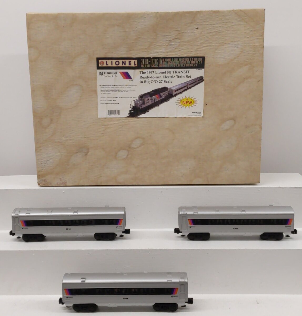 Lionel 6-11833 O New Jersey Transit Passenger Cars VG/Box