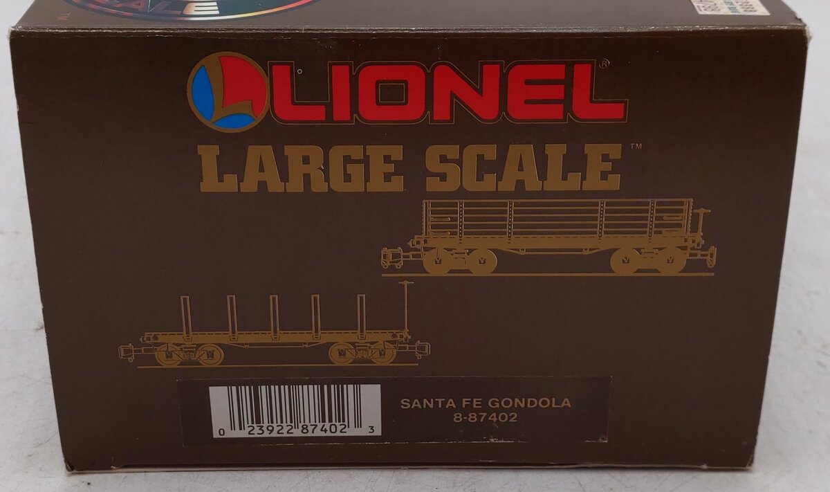 Lionel 8-87402 G Scale AT&SF Gondola #7402 EX/Box