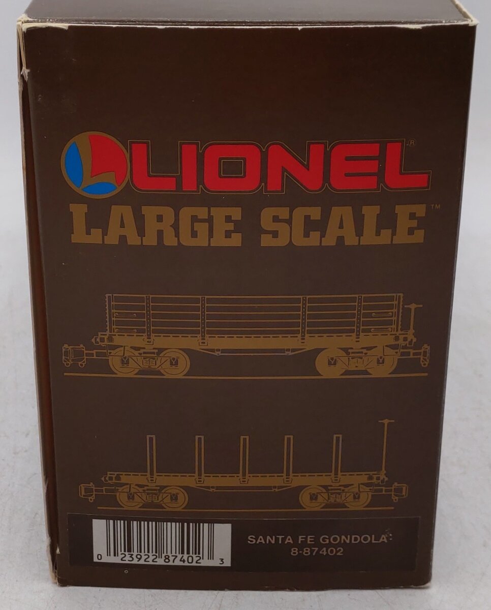 Lionel 8-87402 G Scale AT&SF Gondola #7402 EX/Box