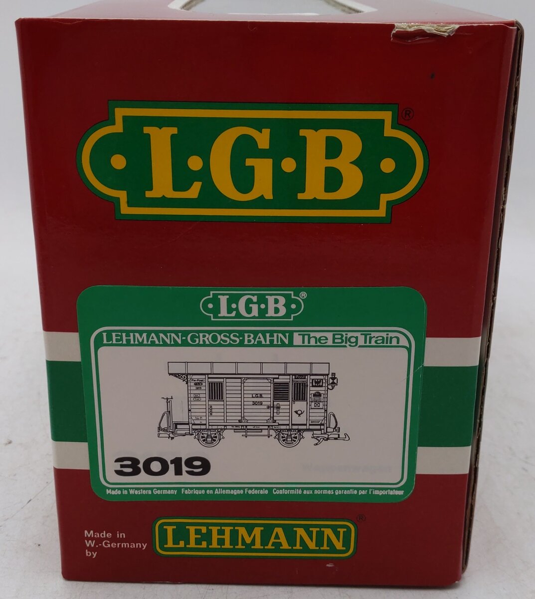 LGB 3019 G Scale Lighted Postal Car (Metal Wheels) EX/Box