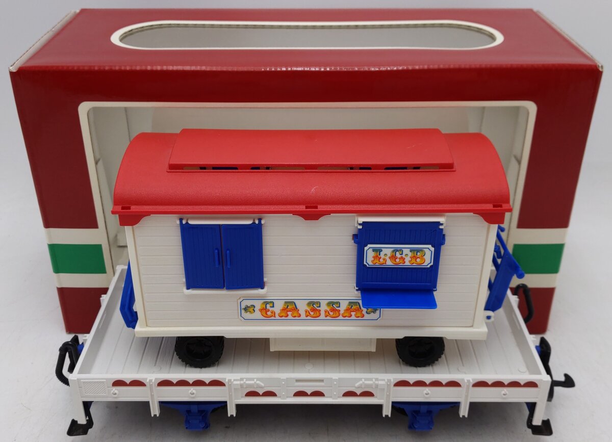 LGB 4037 G Scale Circus Flatcar with Cassa Trailer EX/Box