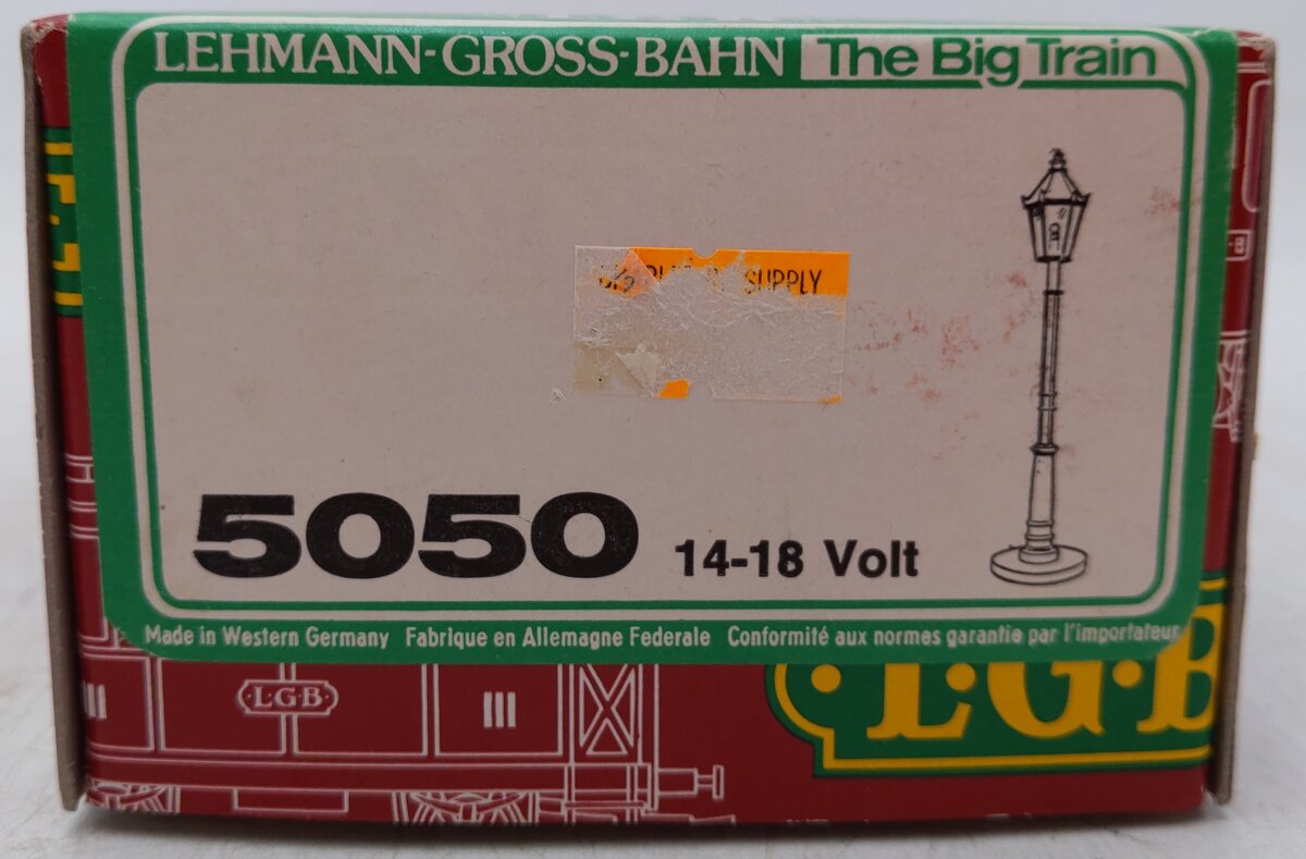 LGB 5050 G Scale Nostalgic Street Lantern Post 14 - 18 Volt EX/Box