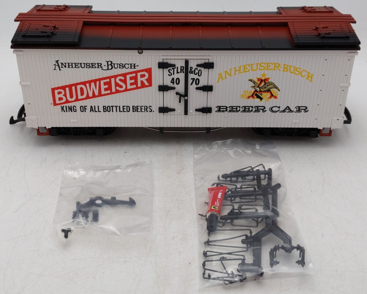 LGB 4070 G Scale Budweiser Woodside Reefer Car #4070 EX/Box