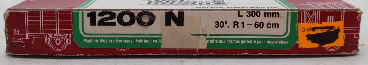 LGB 1200N Right Hand Manual Switch/Turnout EX/Box