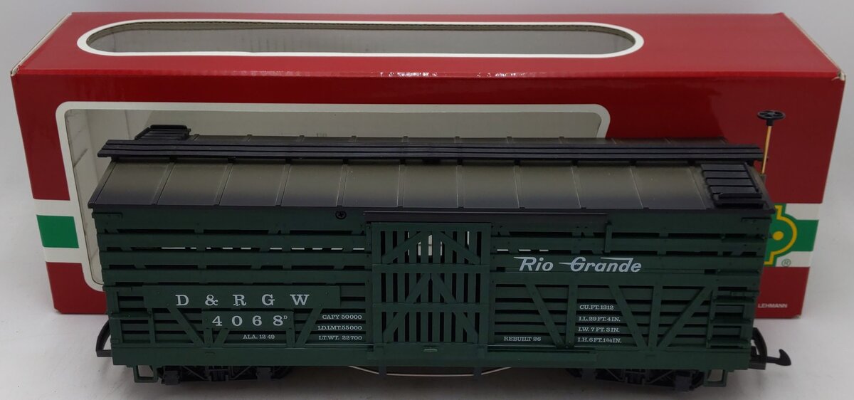 LGB 4068 G Scale Denver & Rio Grande Western Stock Car #4068 EX/Box