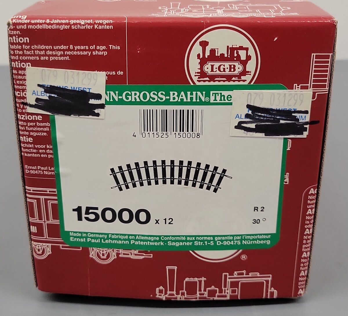 LGB 15000 G Scale Wide Radius Curved Track (Box of 12) EX/Box