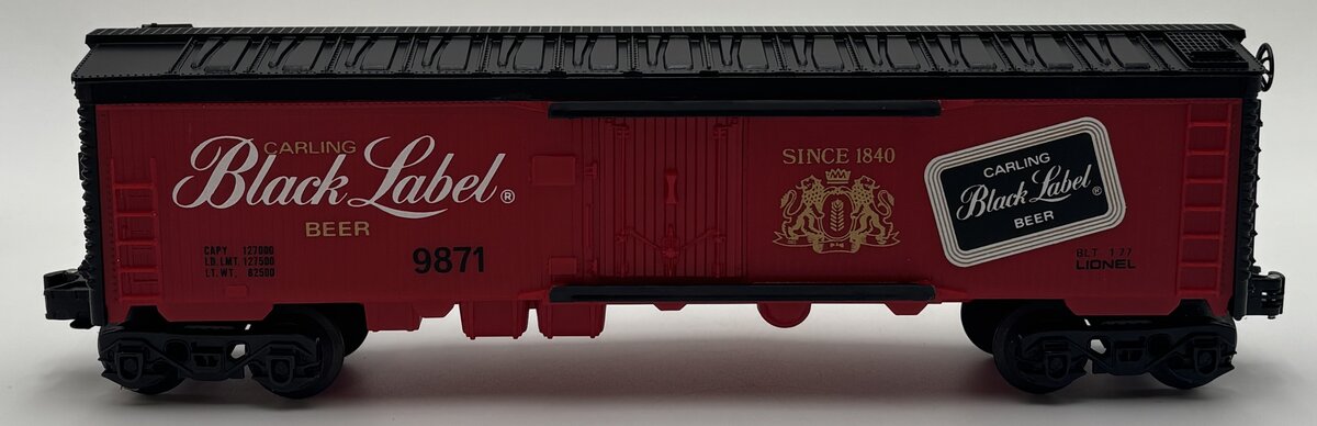 Lionel 6-9871 O Gauge Carling Black Label Beer Billboard Reefer Car EX/Box