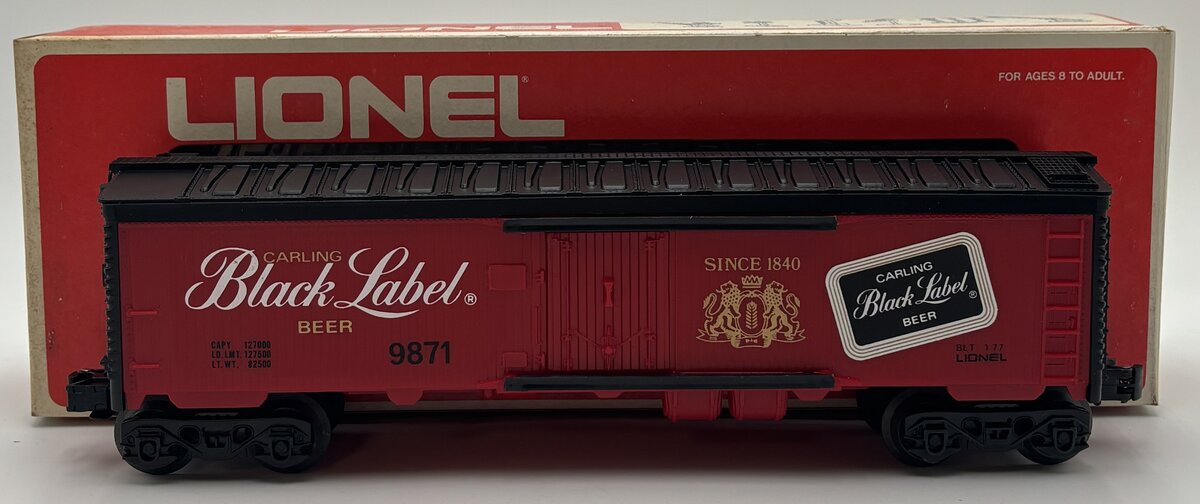 Lionel 6-9871 O Gauge Carling Black Label Beer Billboard Reefer Car EX/Box
