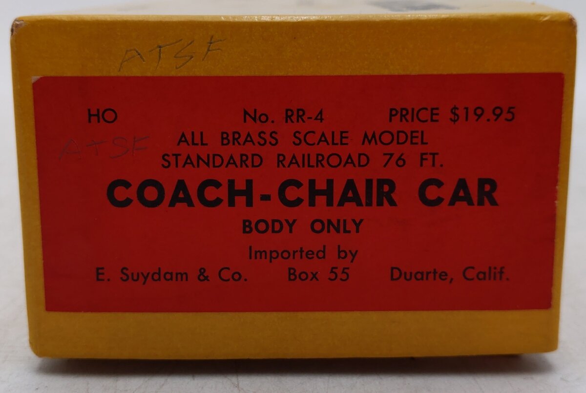 E. Suydam & Co RR-4 HO Scale BRASS Coach-Chair Passenger Car EX/Box