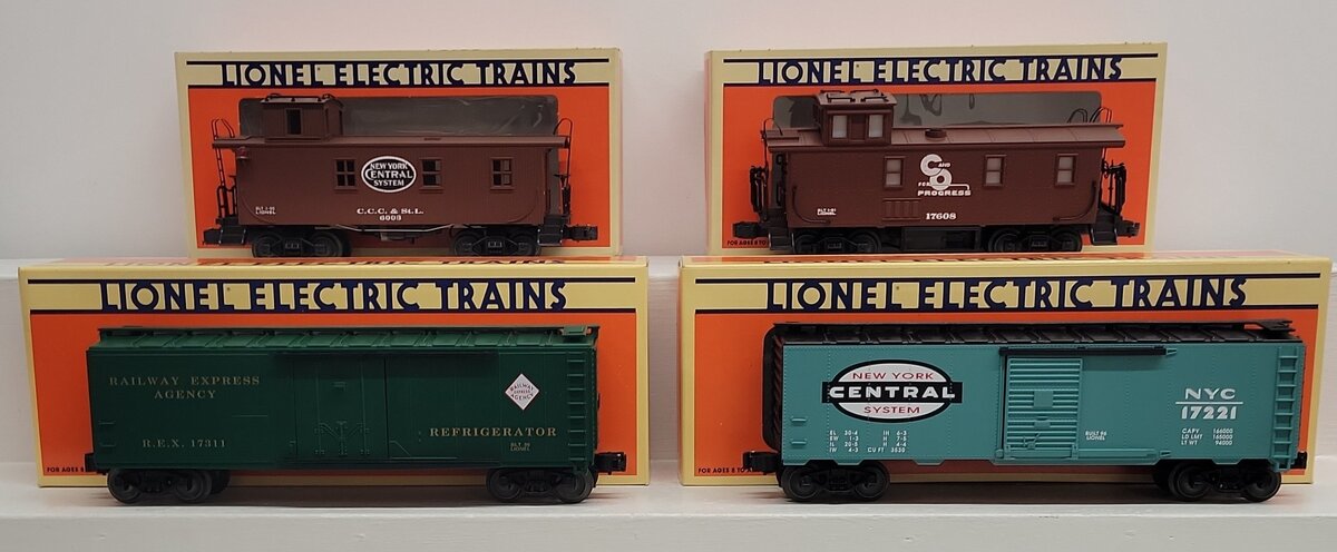 Lionel O Gauge Assorted Freight Cars: #17221, #17311, #17608, #6001 [4] EX/Box