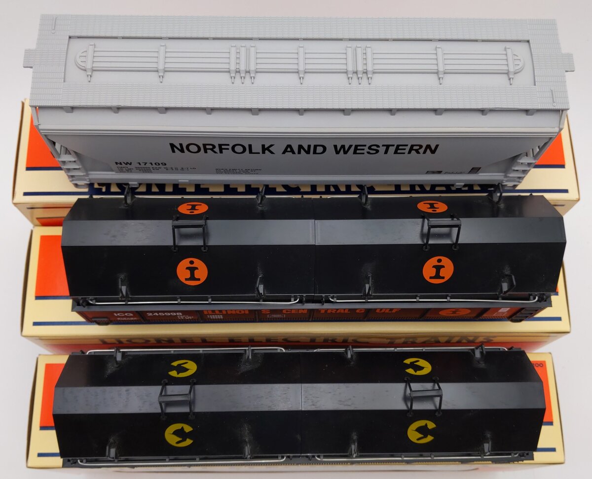 Lionel O Gauge Assorted Freight Cars: 6-17109, 6-17403, 6-17404 [3] EX/Box