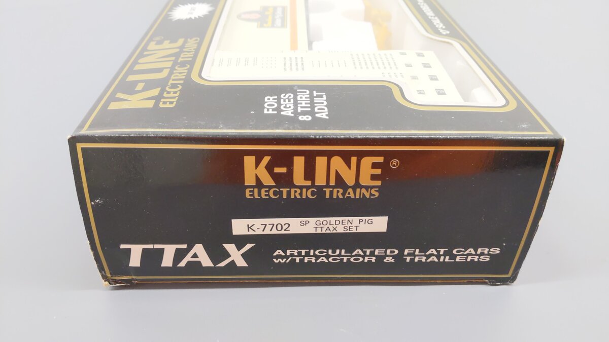 K-Line K-7702 O Gauge Southern Pacific Golden Pig TTAX Articulated Flatcar Set VG/Box