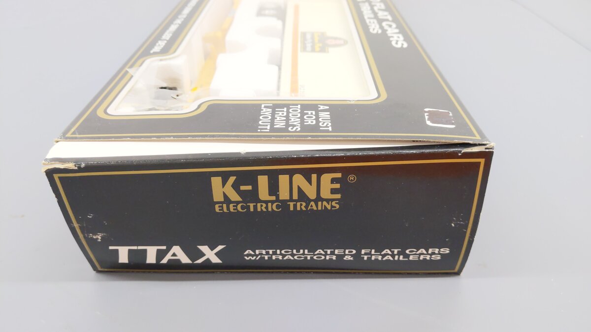 K-Line K-7702 O Gauge Southern Pacific Golden Pig TTAX Articulated Flatcar Set VG/Box