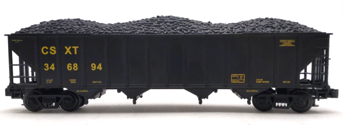 MTH 20-97407 O CSX 4-Bay Hopper Car w/ Coal Load #346894 LN