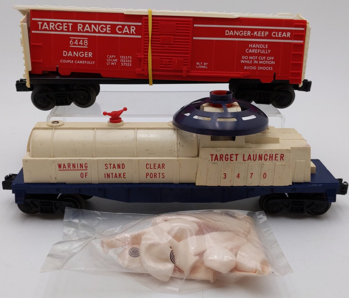 Lionel Vintage O Balloon Target Launcher Car & Target Range Car 3470, 6448 [2]