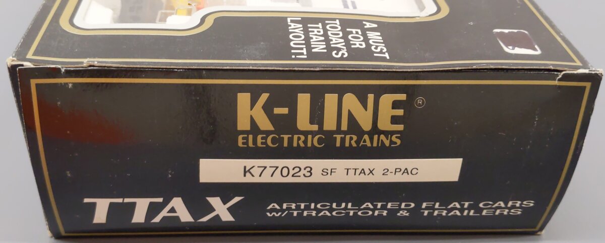 K-Line K77023 O Gauge Santa Fe Classic TTAX Flatcar w/ Trailers VG/Box