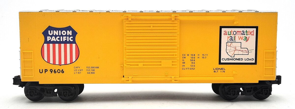 Lionel 6-9606 O Gauge Union Pacific Hi-Cube Boxcar VG