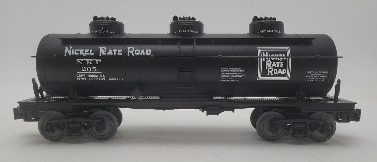 MTH 30-73489 O Nickel Plate Road RailKing 3-Dome Tank Car LN/Box