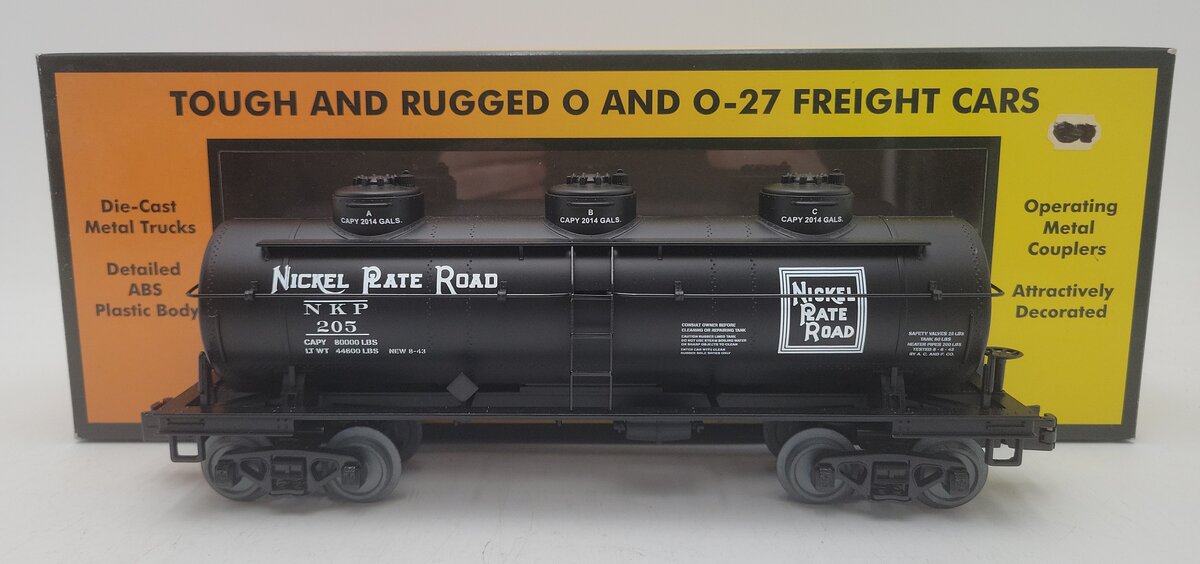 MTH 30-73489 O Nickel Plate Road RailKing 3-Dome Tank Car LN/Box