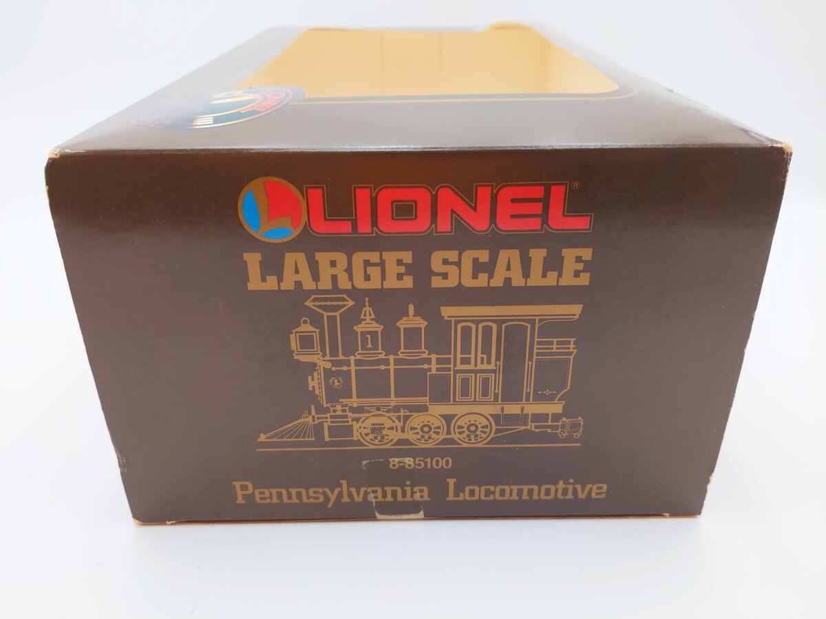 Lionel 8-85100 G Scale Pennsylvania 0-6-0 Steam Locomotive EX/Box