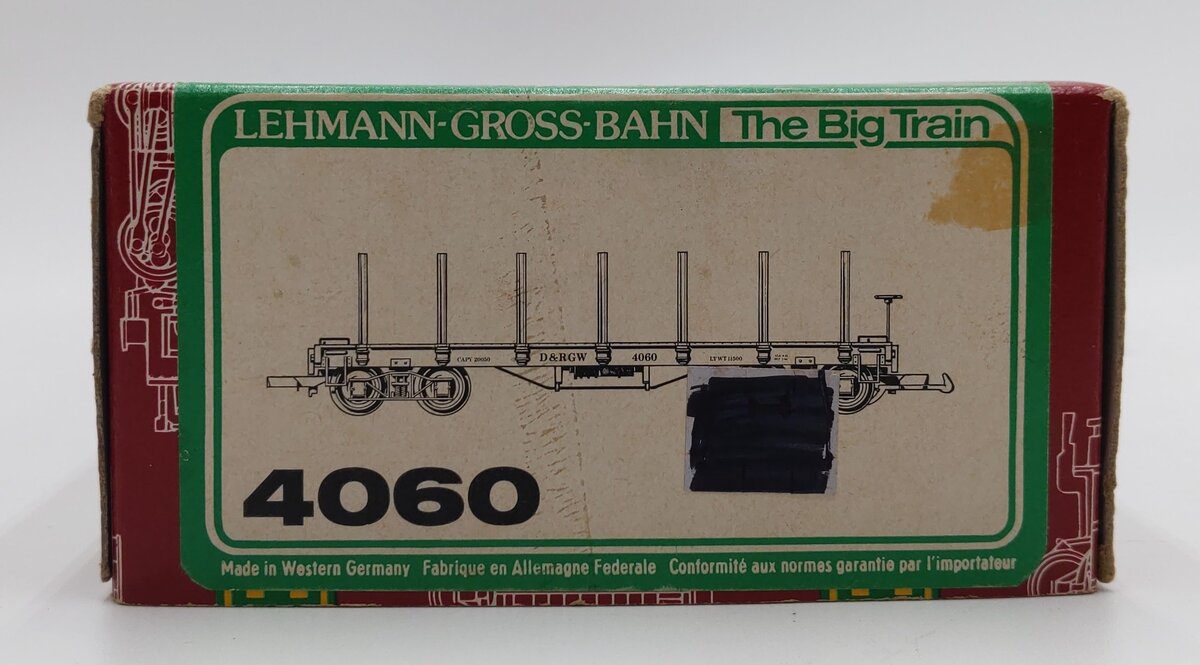 LGB 4060 Denver & Rio Grande Western Flatcar w/Stakes #4060 EX/Box