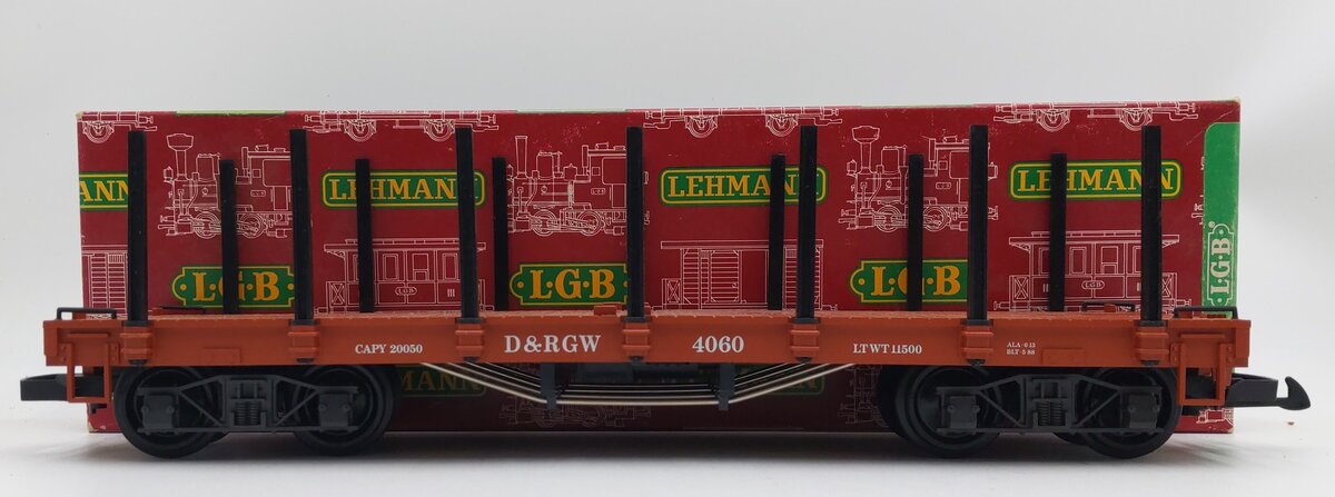 LGB 4060 Denver & Rio Grande Western Flatcar w/Stakes #4060 EX/Box