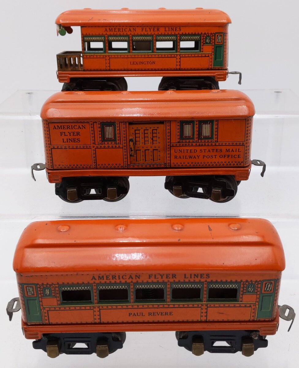 American Flyer 1337 O Prewar "The Oriental" Lithographed Tinplate Passenger Set