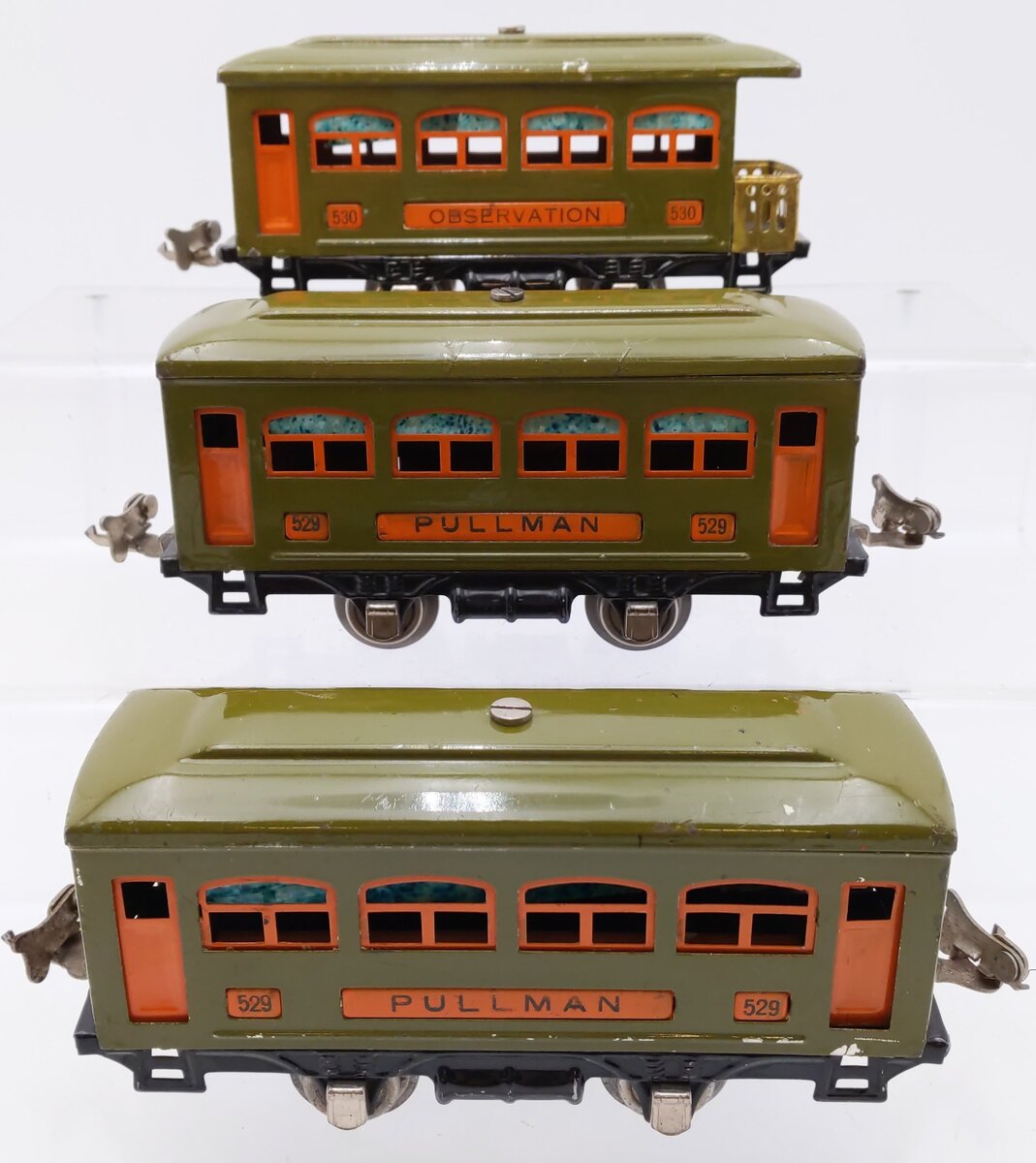 Lionel Vintage O Prewar 4-Wheel Tinplate Passenger Cars 529, 530 [3]