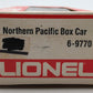 Lionel 6-9770 O Gauge Northern Pacific Boxcar #9770 EX/Box