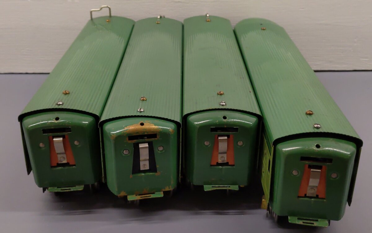 American Flyer Vintage O Gauge 1777 Green Diamond Passenger Car Set VG