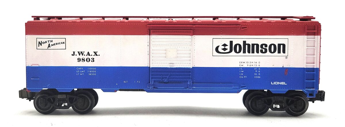 Lionel 6-9803 O Gauge Johnson Wax Box Car EX