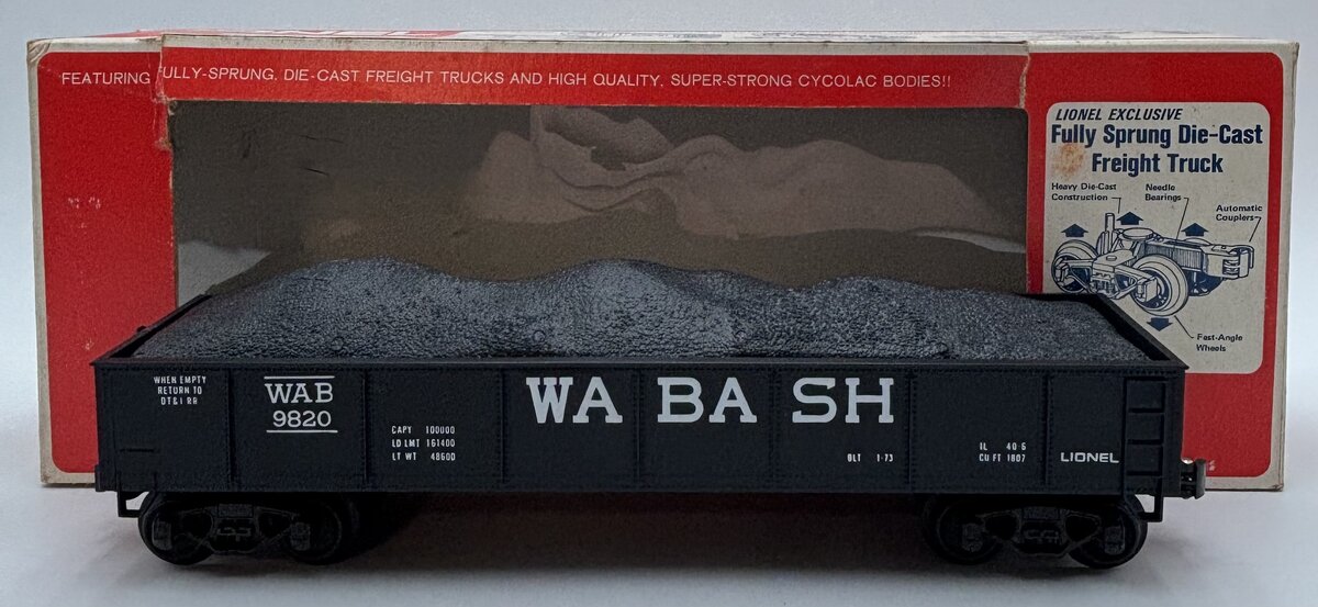 Lionel 6-9820 O Gauge Wabash Gondola Car #9820 EX/Box
