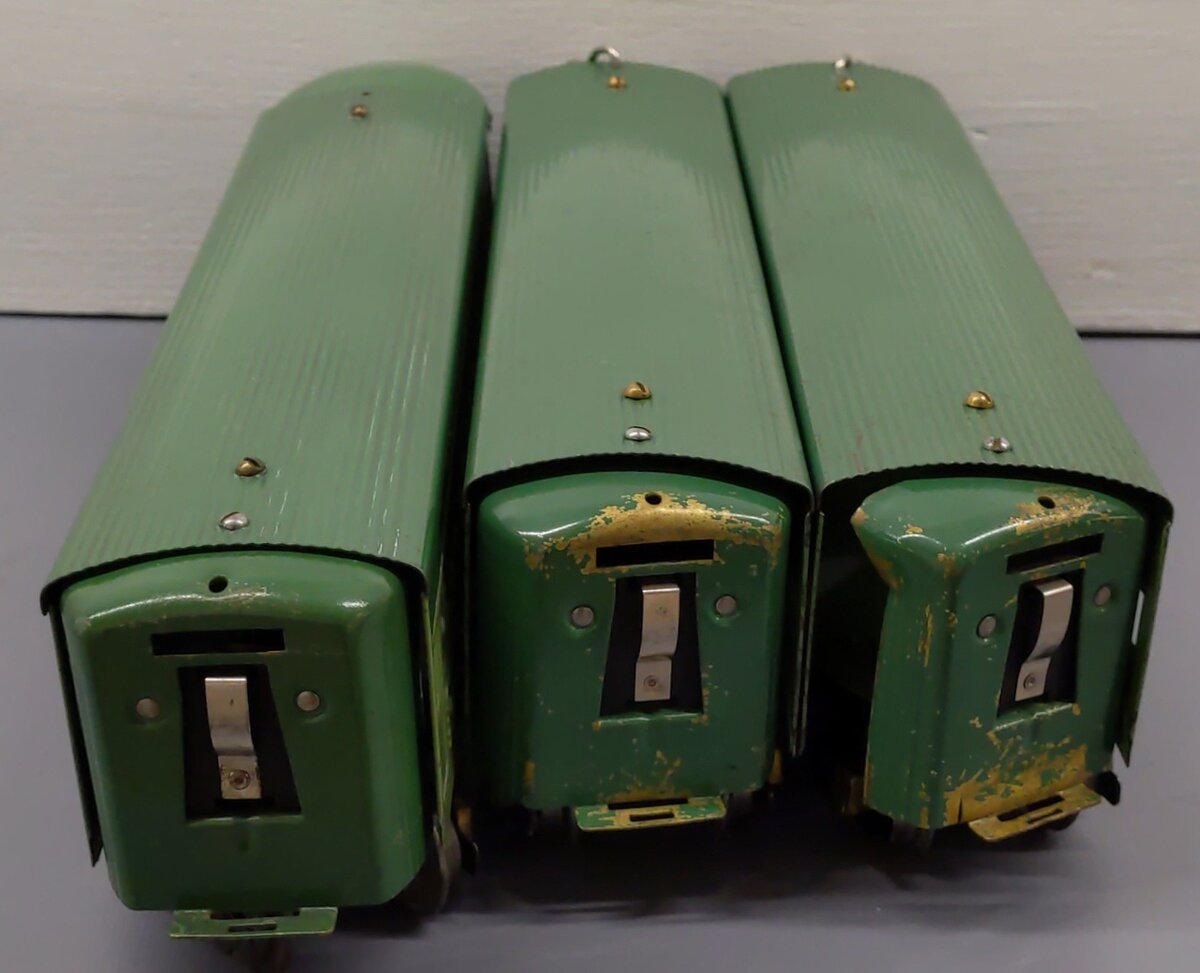 American Flyer Vintage O Gauge 1777 Green Diamond Passenger Car Set VG