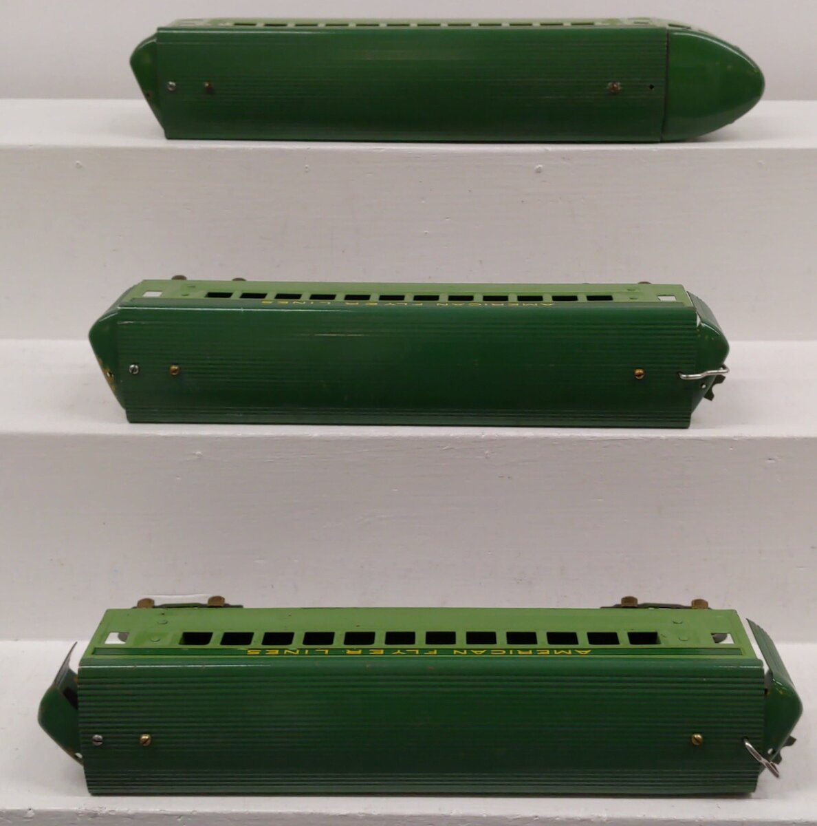 American Flyer Vintage O Gauge 1777 Green Diamond Passenger Car Set VG