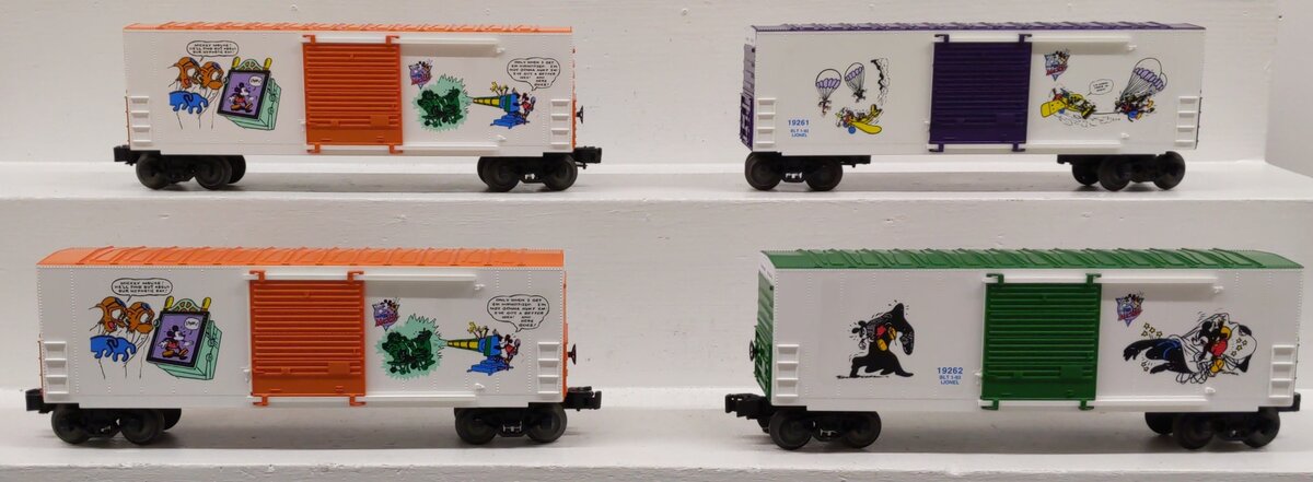 Lionel O Gauge Assorted Freight Cars: #19264, #19264, #19262, #19261 [4] EX/Box