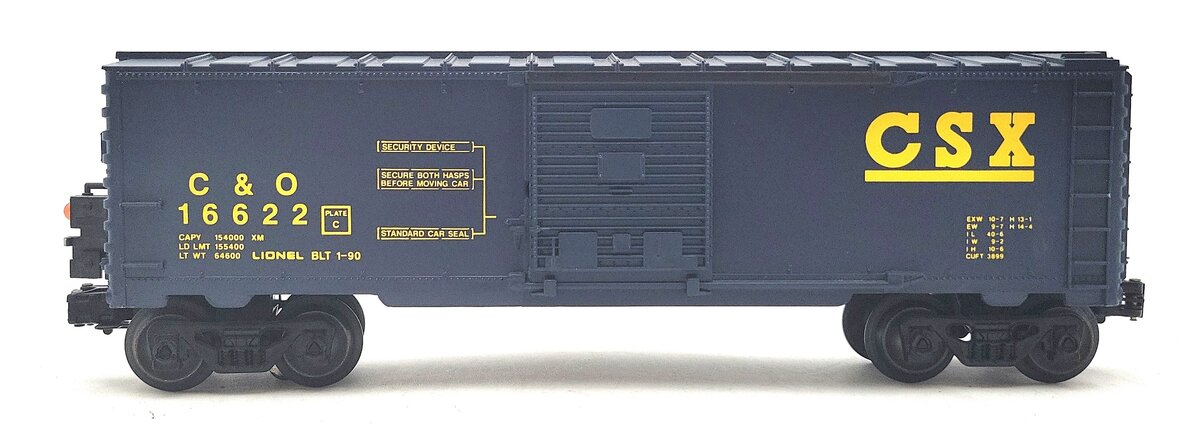 Lionel 6-16622 O Gauge CSX Boxcar with Red Flashing ETD VG