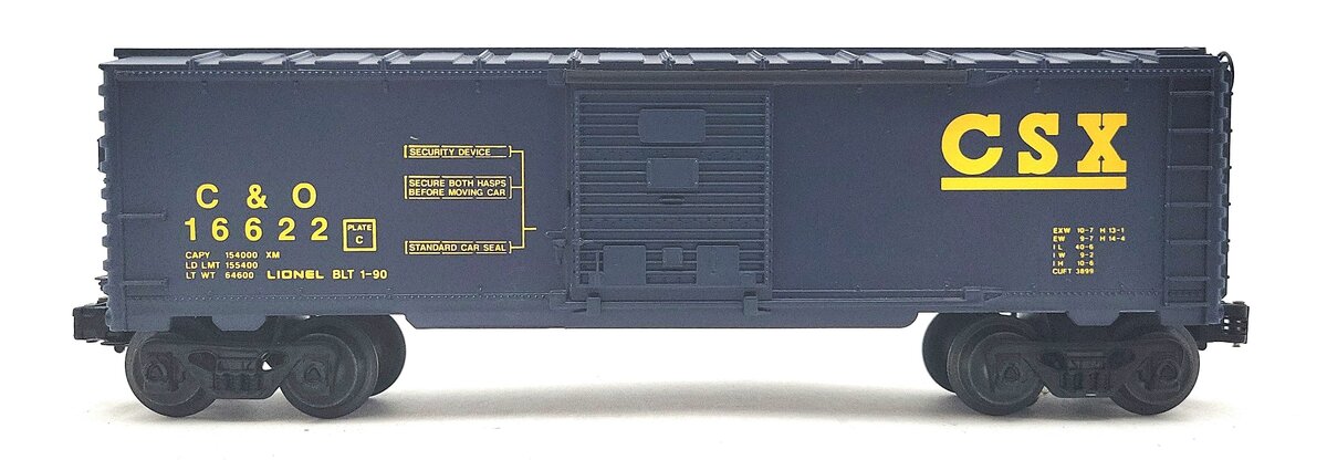 Lionel 6-16622 O Gauge CSX Boxcar with Red Flashing ETD VG