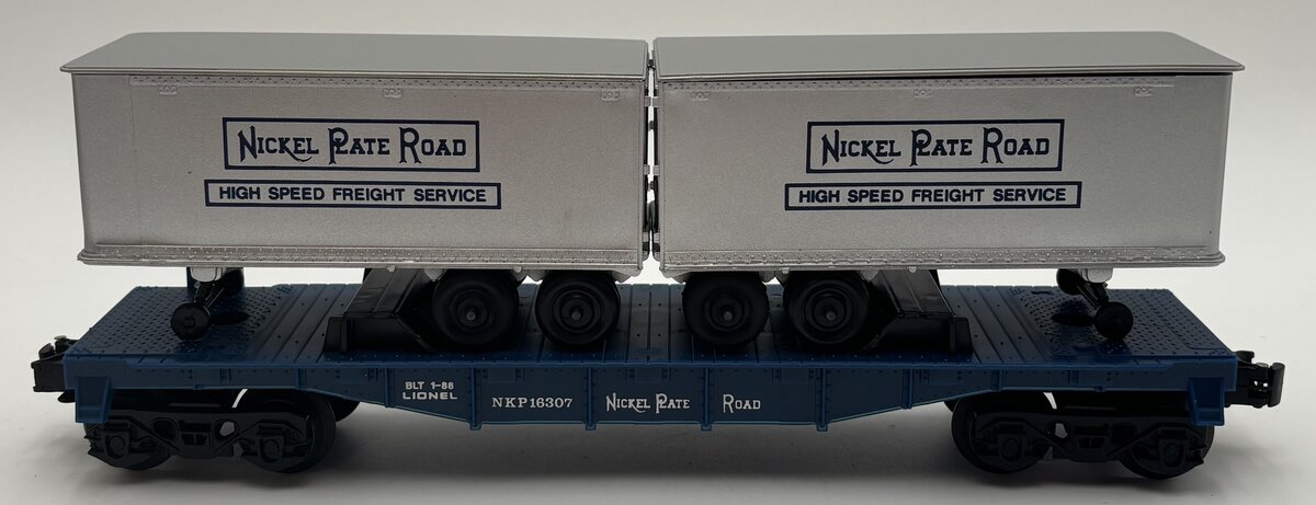 Lionel 6-16307 O Gauge Nickel Plate Road Flatcar with Trailers LN/Box