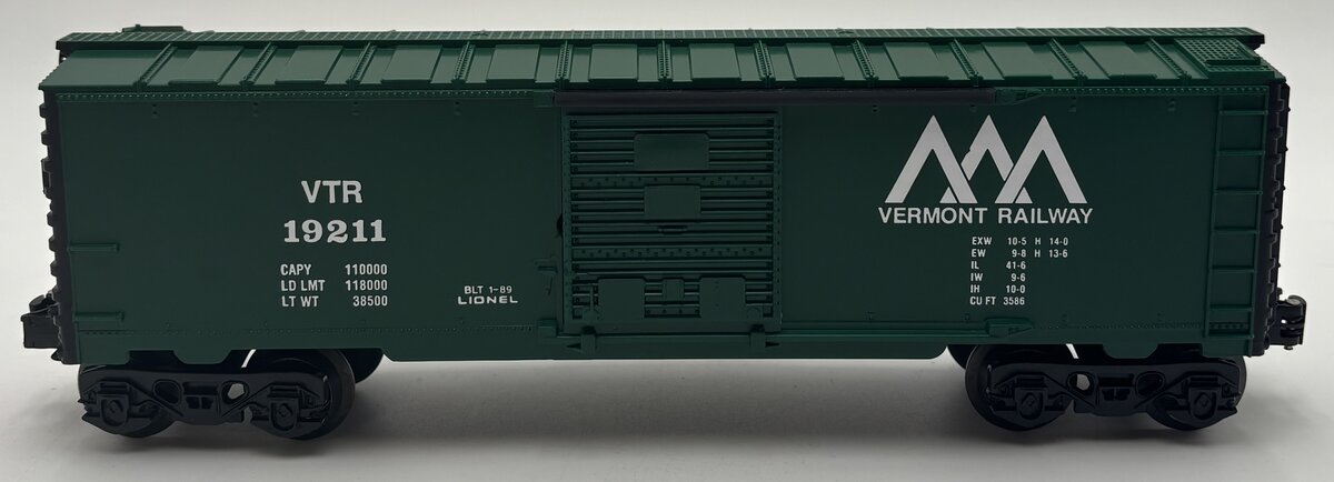 Lionel 6-19211 O Gauge Vermont Railway Boxcar #19211 EX/Box