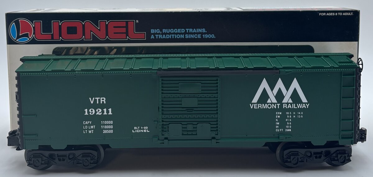 Lionel 6-19211 O Gauge Vermont Railway Boxcar #19211 EX/Box