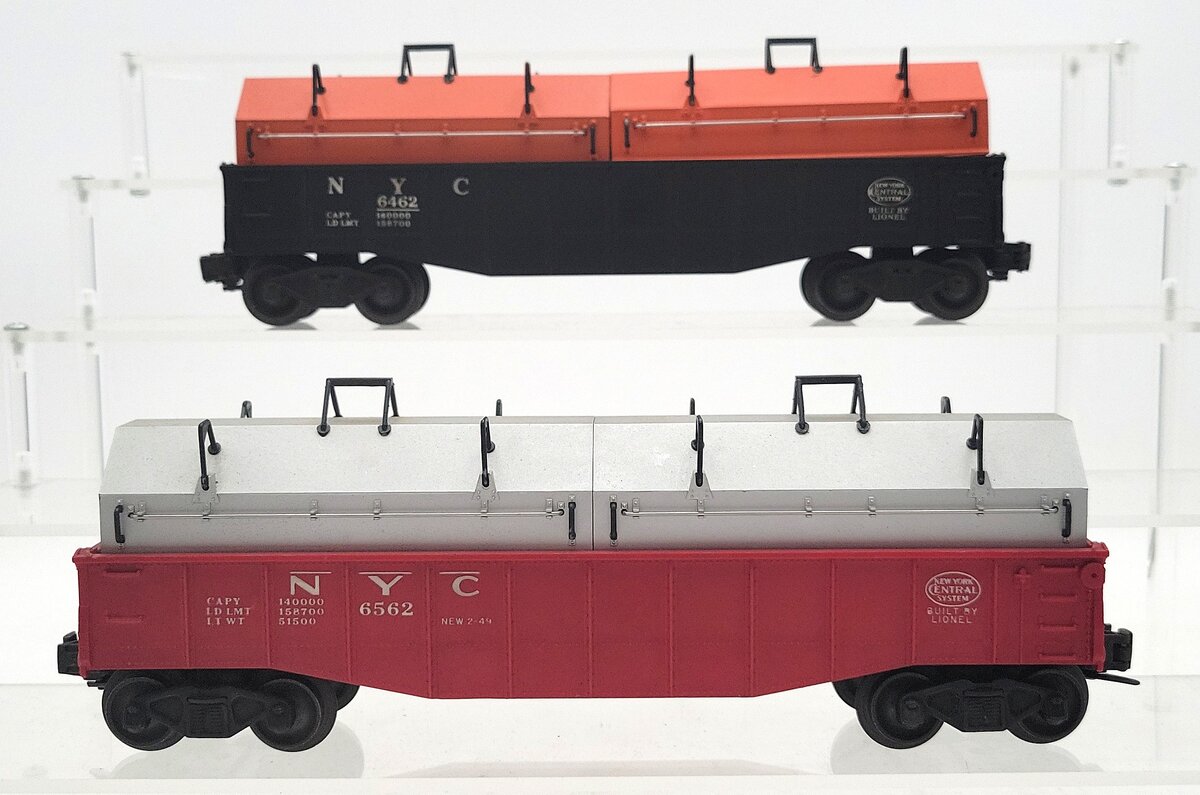 Lionel O Gauge New York Central Assorted Gondolas: 6562, 6462 [2] VG