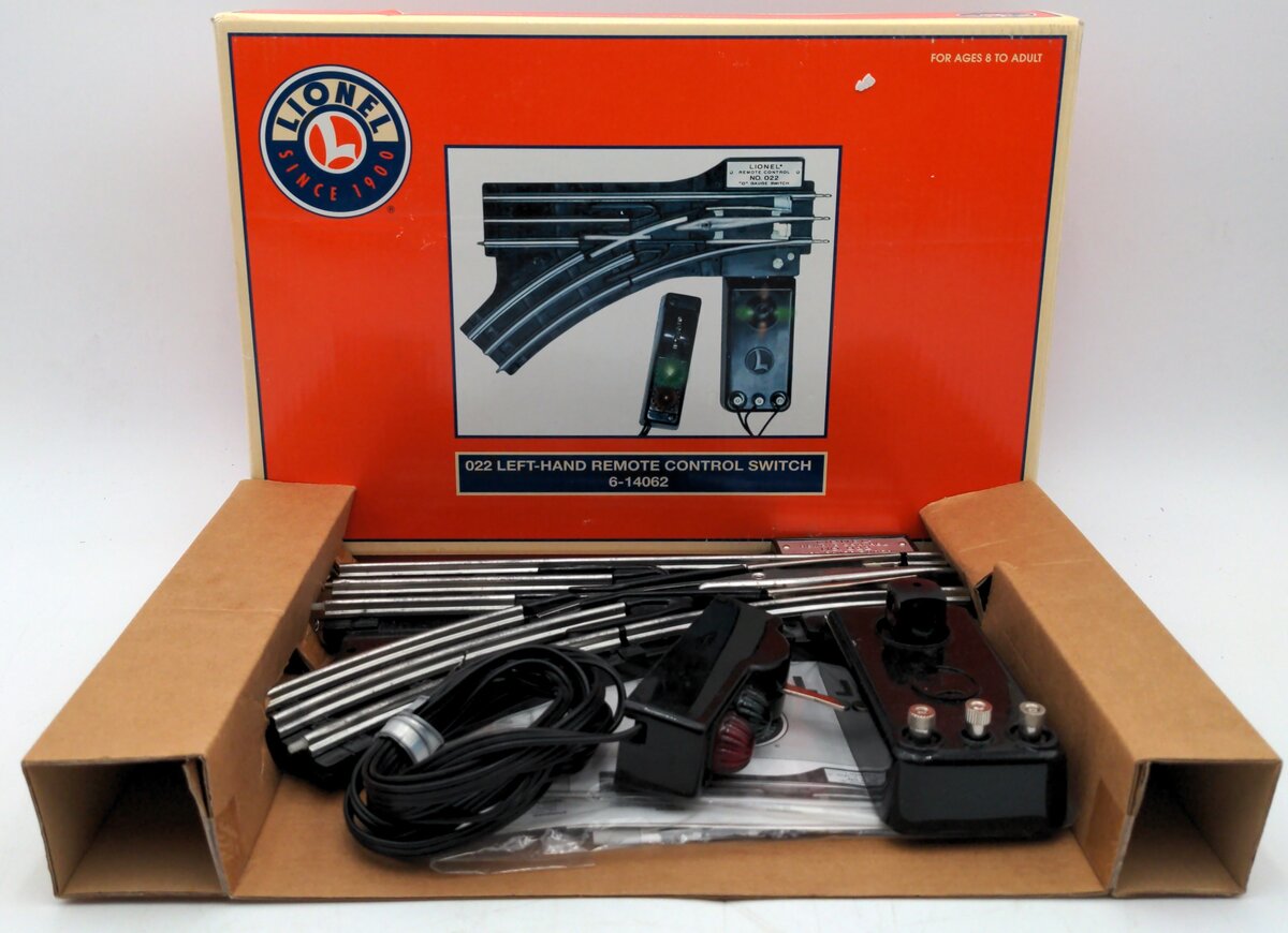 Lionel 6-14062 O Gauge Remote-Control 022 Left Hand Switch Turnout EX/Box